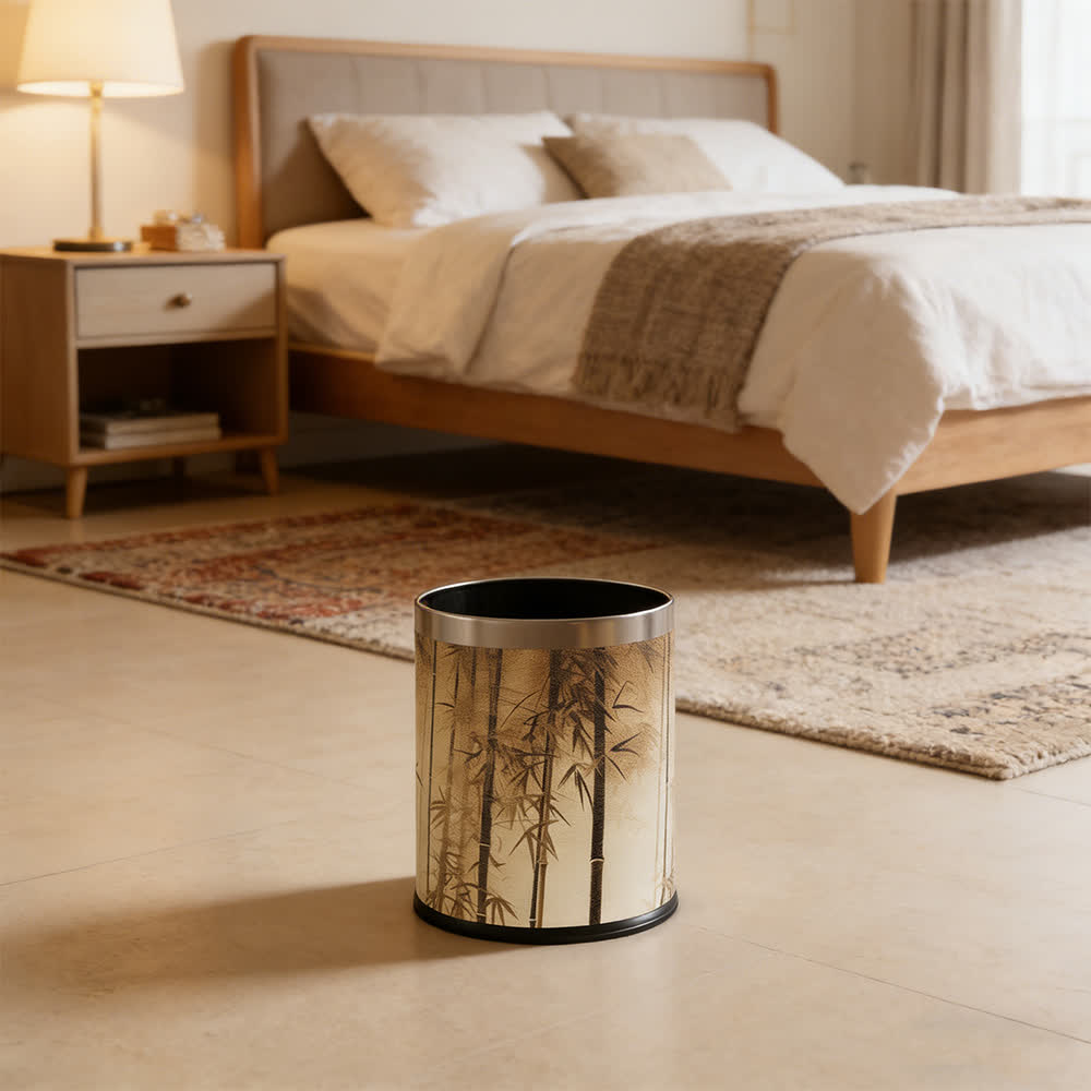 Oriental Bamboo Shadow Decorative Trash Can - image 2