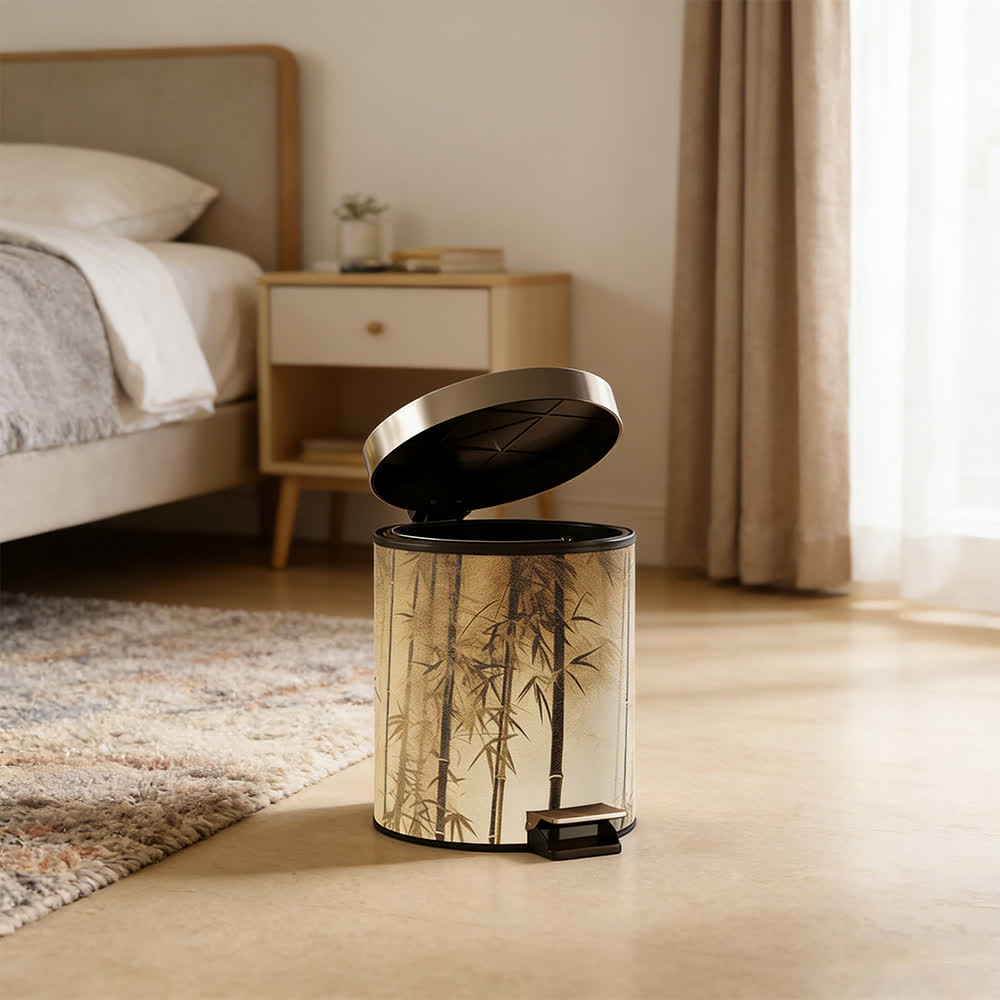 Oriental Bamboo Shadow Decorative Trash Can - image 3