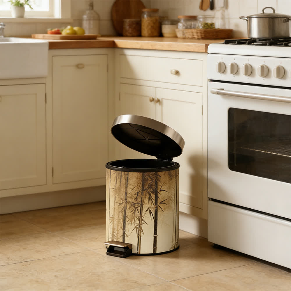 Oriental Bamboo Shadow Decorative Trash Can - image 4