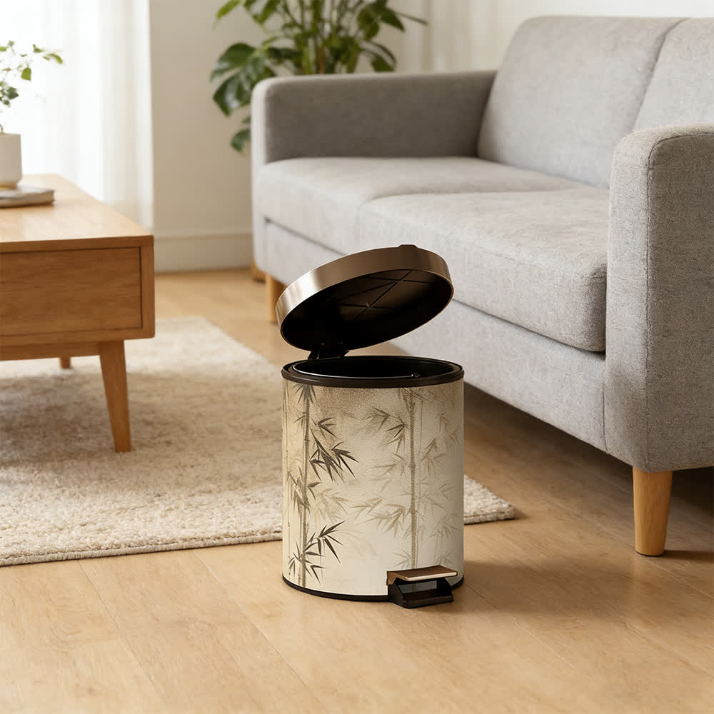 Oriental Bamboo Shadow Decorative Trash Can - image 14