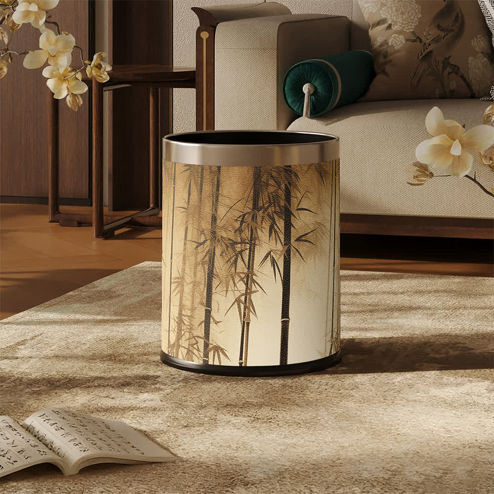Oriental Bamboo Shadow Decorative Trash Can - image 0