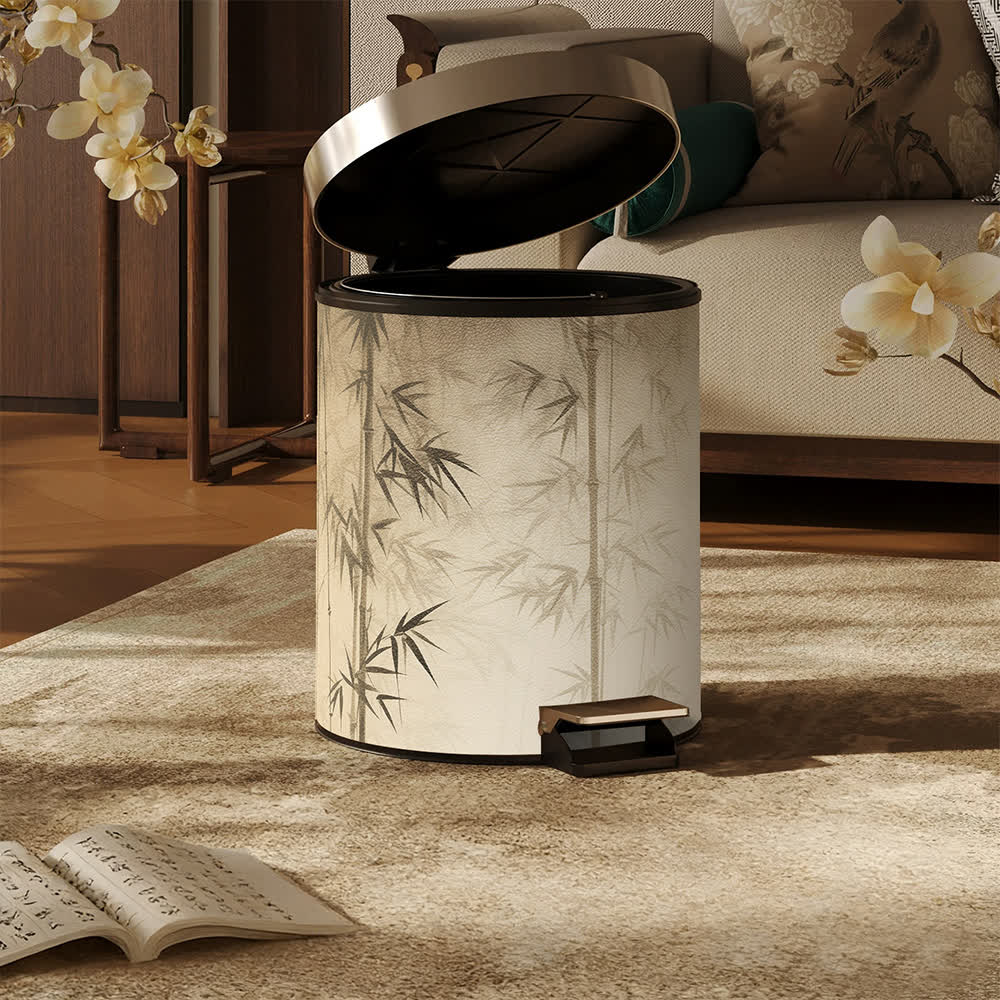 Oriental Bamboo Shadow Decorative Trash Can - image 12