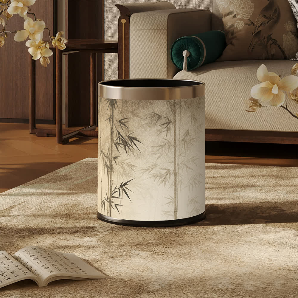 Oriental Bamboo Shadow Decorative Trash Can - image 8