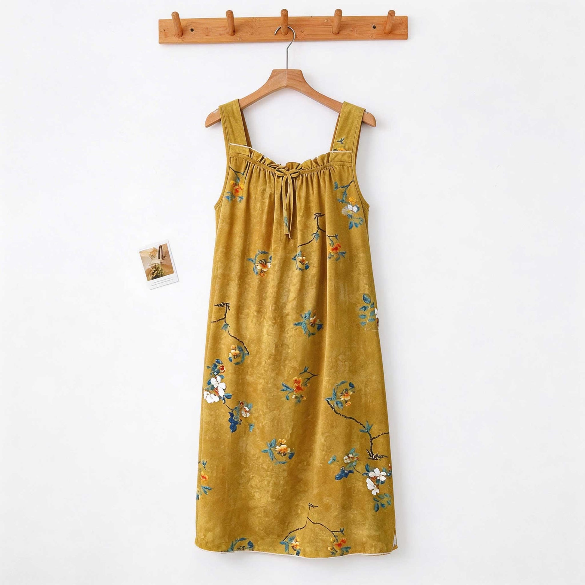 Vintage Floral Ruffle Neck Sleeveless Nightgown - image 1