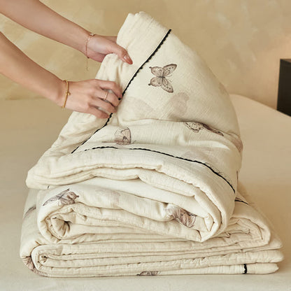 Dreamy Butterfly Cotton Linen Quilt - image 8