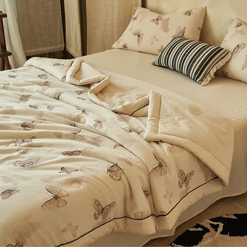 Dreamy Butterfly Cotton Linen Quilt - image 2