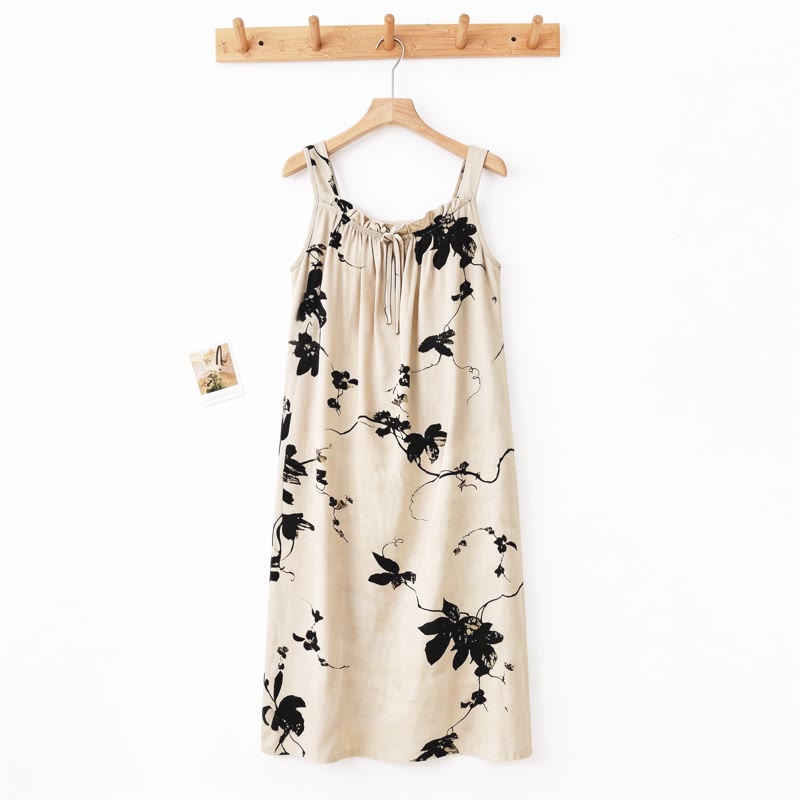Ink Wash Floral Sleeveless Nightgown - image 1