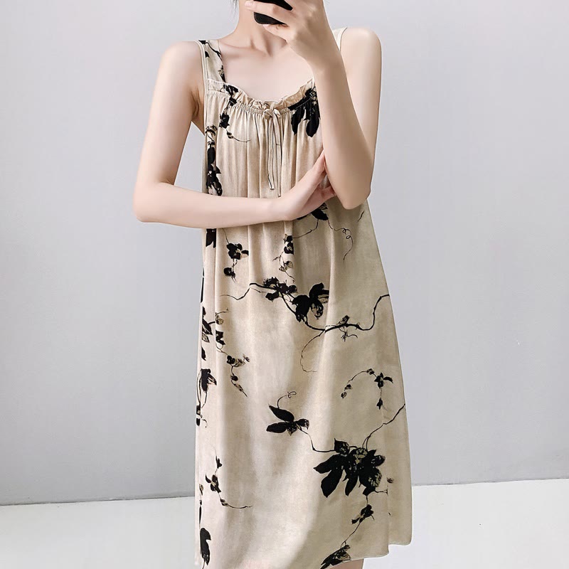 Ink Wash Floral Sleeveless Nightgown - image 4