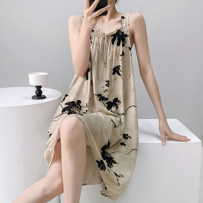 Ink Wash Floral Sleeveless Nightgown - image 2