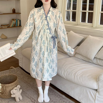 Abstract Art Print Ruffled Nightgown - image 1