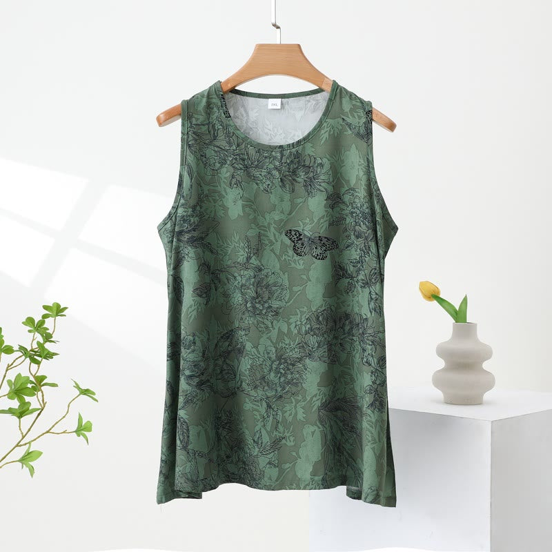Green Botanical Butterfly Tank & Pants Pajamas - image 3