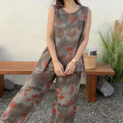 Artistic Branch Floral Tank & Pants Pajama Set - image 4