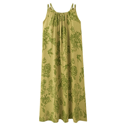 Green Floral Pure Cotton Camisole Nightgown - image 10