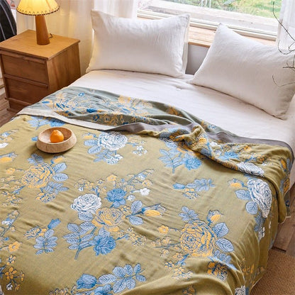 Rose Jacquard Pure Cotton Quilt Blanket - Queen - image 0