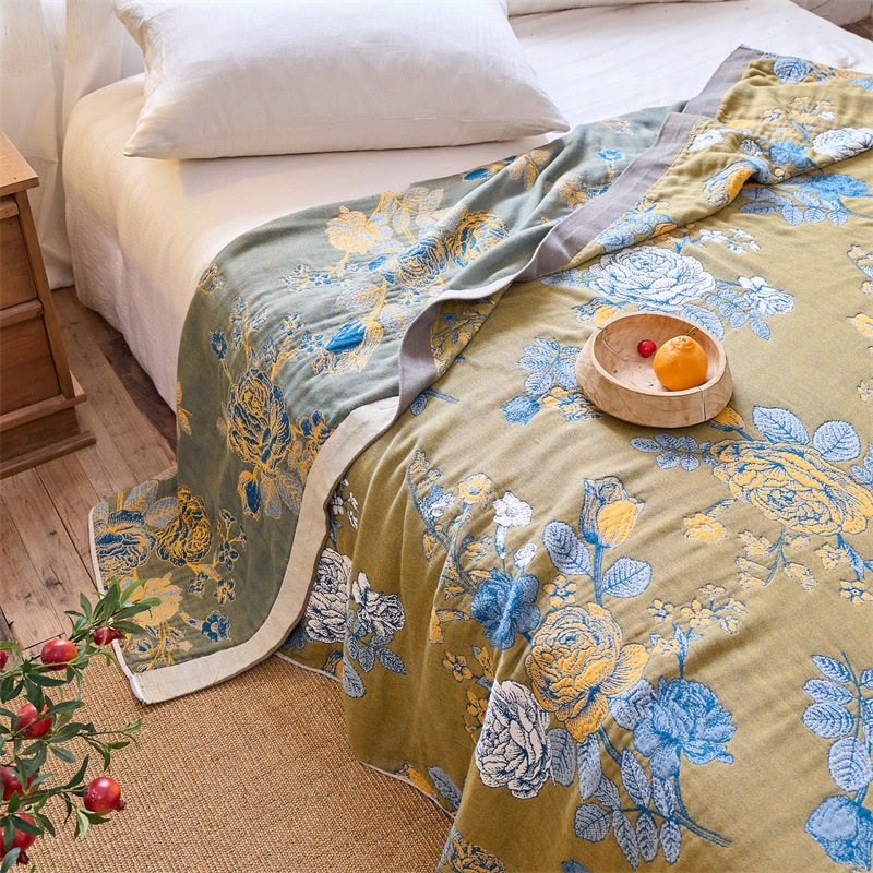 Rose Jacquard Pure Cotton Quilt Blanket - image 4