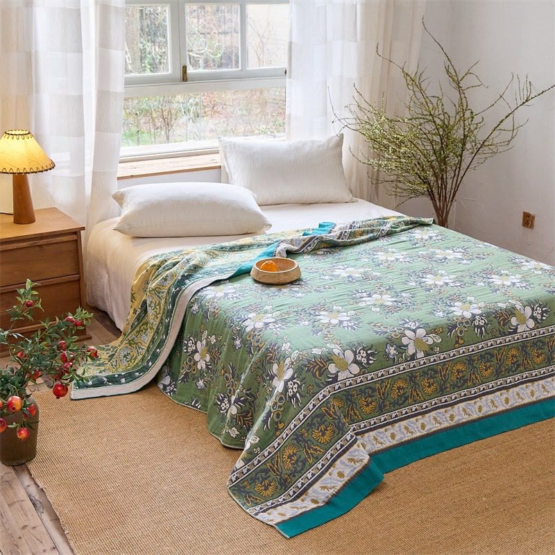 Wildflower Meadow Pure Cotton Quilt Blanket - image 2