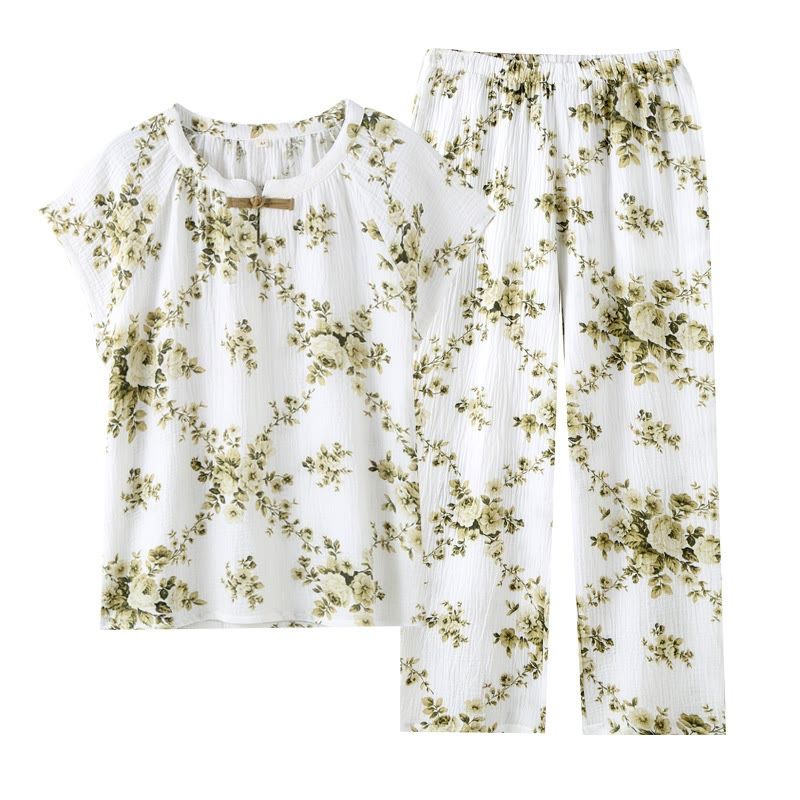 Vintage Peony Cotton Gauze Pajama Set - image 8