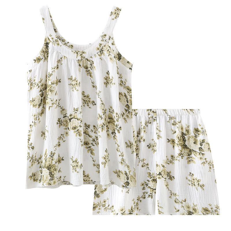 Peony Cotton Gauze Sleeveless Pajama Set - image 2