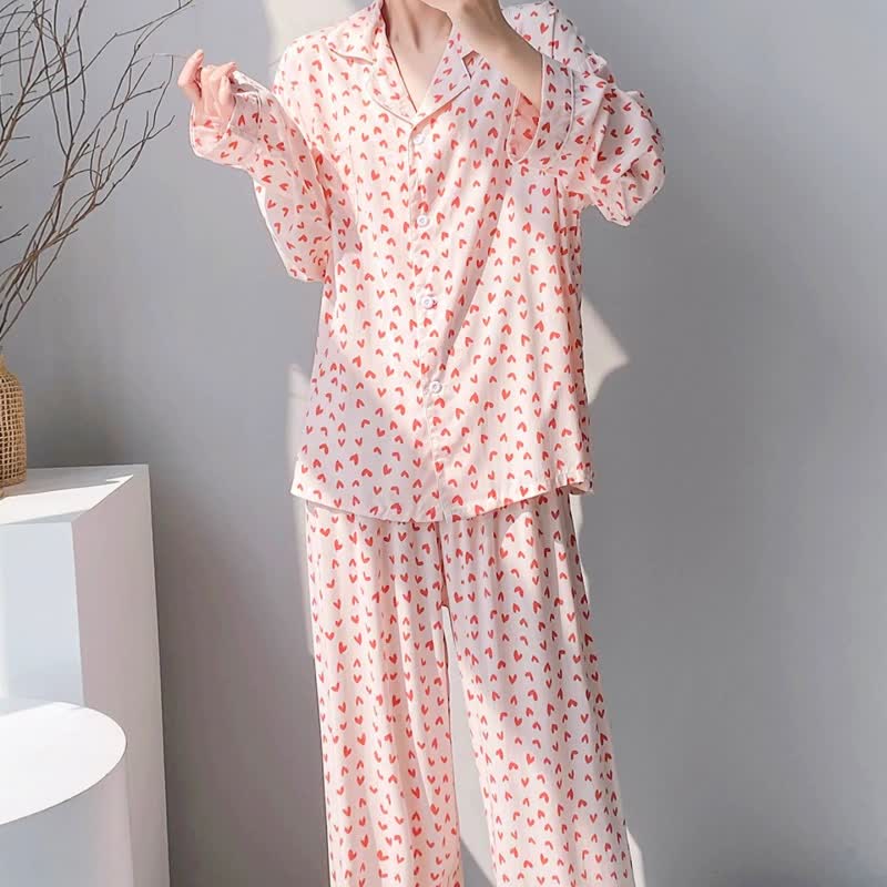 Red Heart Print Pajama Set - image 1