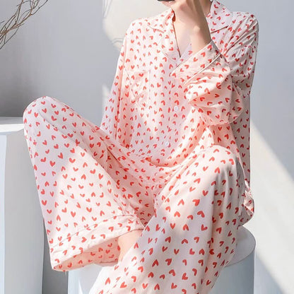 Red Heart Print Pajama Set - image 2