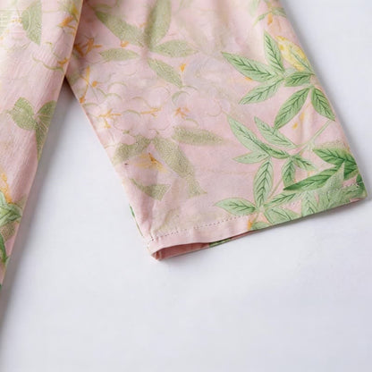 Oriental Floral & Leaf Pajama Set - image 5