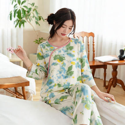 Oriental Artistic Watercolor Pajama Set - image 1