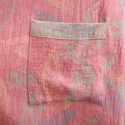 Artistic Leaf Short Sleeve Cotton Robe - image 4