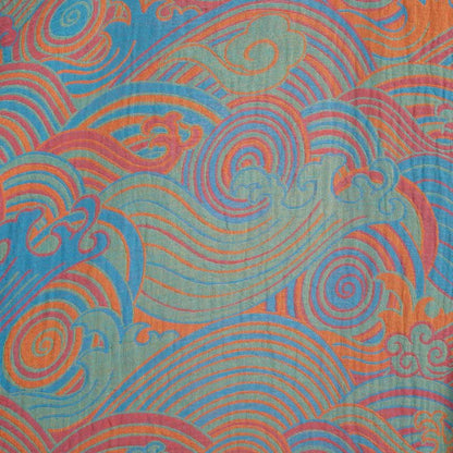 Vintgae Cloud Short Sleeve Cotton Robe - image 7