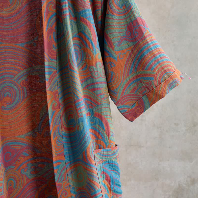 Vintgae Cloud Short Sleeve Cotton Robe - image 4