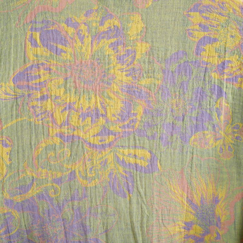 Artistic Floral Short Sleeve Cotton Robe - image 8