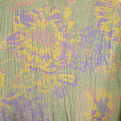 Artistic Floral Short Sleeve Cotton Robe - image 8