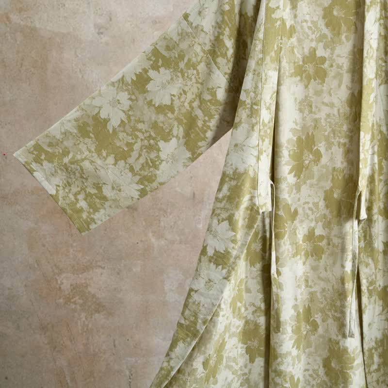 Elegant Floral Kimono Cotton Gauze Robe - image 11