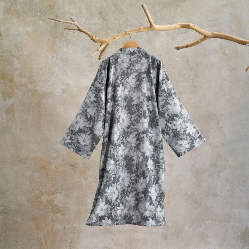 Elegant Floral Kimono Cotton Gauze Robe - image 18