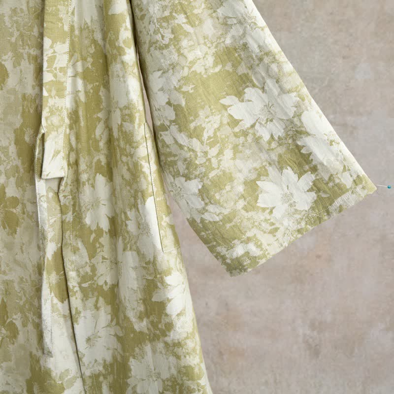 Elegant Floral Kimono Cotton Gauze Robe - image 13