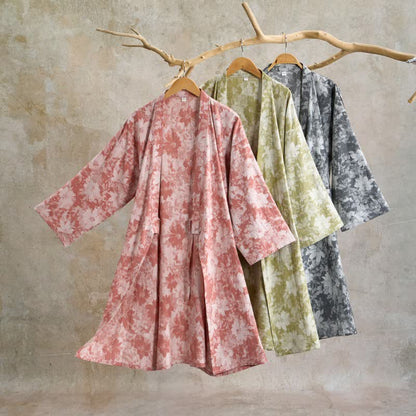 Elegant Floral Kimono Cotton Gauze Robe - image 0