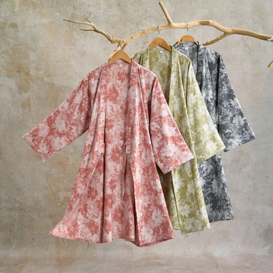 Elegant Floral Kimono Cotton Gauze Robe - image 0