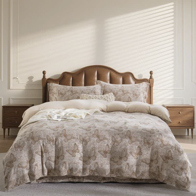 Pastoral Butterfly Cotton Gauze Bedding Set(4PCS) - King - image 0