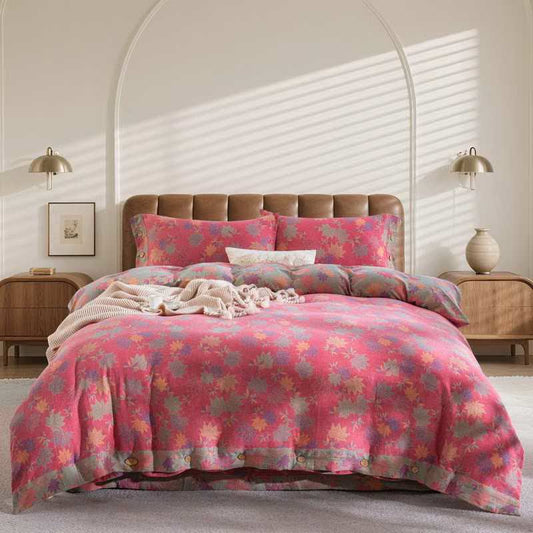 Rustic Maple Leaf Cotton Bedding Set(4PCS) - King - image 0