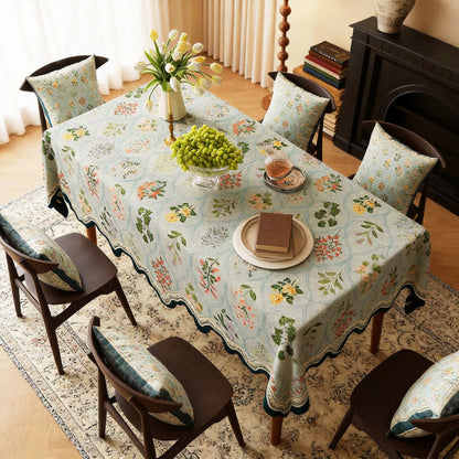 Botanical Floral Scalloped Edge Tablecloth - Rectangle - 55''×86'' - image 3