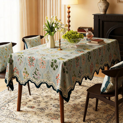 Botanical Floral Scalloped Edge Tablecloth - image 2