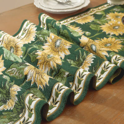 Sunflower Jacquard Tassel Table Runner - image 5