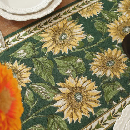 Sunflower Jacquard Tassel Table Runner - image 6