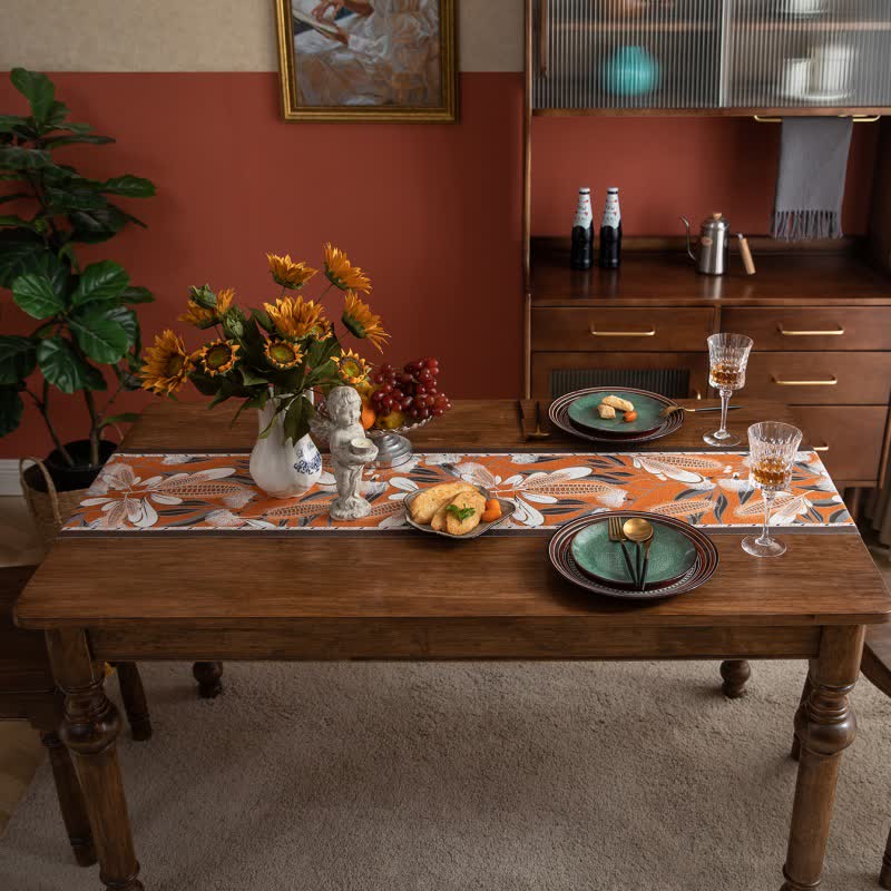 Artistic Corn Jacquard Tassel Table Runner - image 2