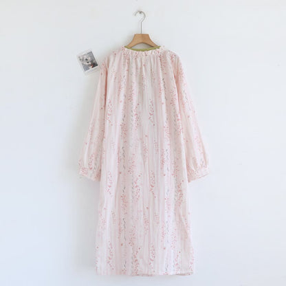 Ditsy Floral Cotton Gauze Kimono Nightgown - image 3