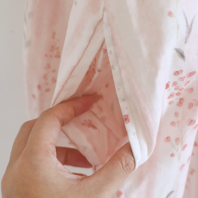 Ditsy Floral Cotton Gauze Kimono Nightgown - image 9