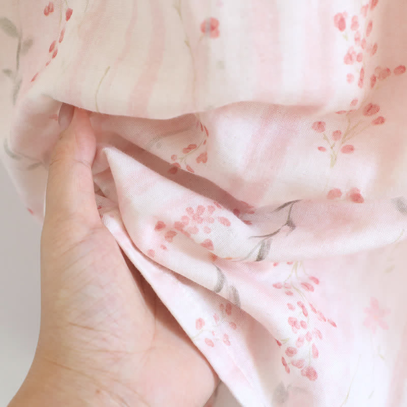 Ditsy Floral Cotton Gauze Kimono Nightgown - image 11