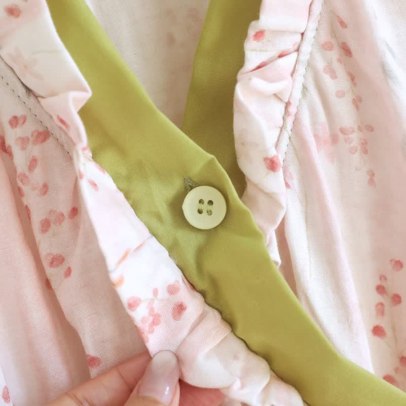 Ditsy Floral Cotton Gauze Kimono Nightgown - image 7
