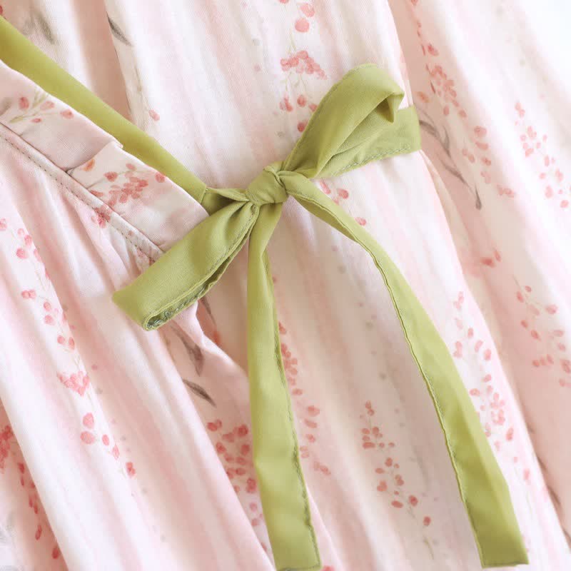 Ditsy Floral Cotton Gauze Kimono Nightgown - image 6