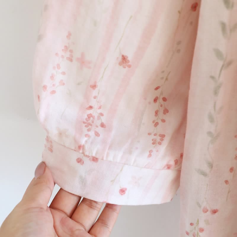 Ditsy Floral Cotton Gauze Kimono Nightgown - image 8