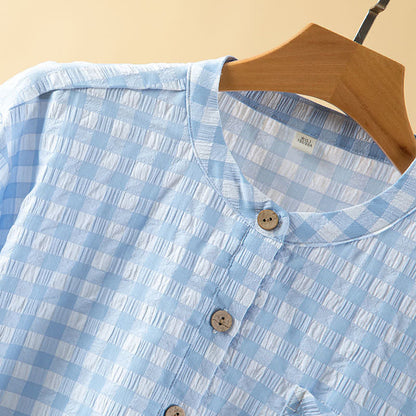 Classic Plaid Pure Cotton Nightgown - image 9